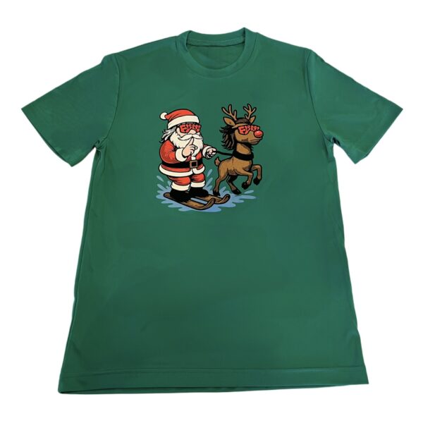 Youth Santa and Rudolph Dry Fit Shirt